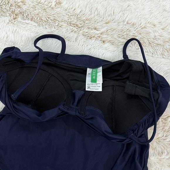 J. Crew Twist-front Bandeau One-piece Swimsuit NAVY BLUE - Picture 5 of 8